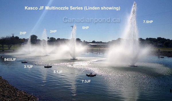Kasco floating fountains - JF model with different HP