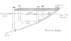 Technical drawing of a Thawline de-icer